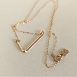 14k Gold filled check mark necklace